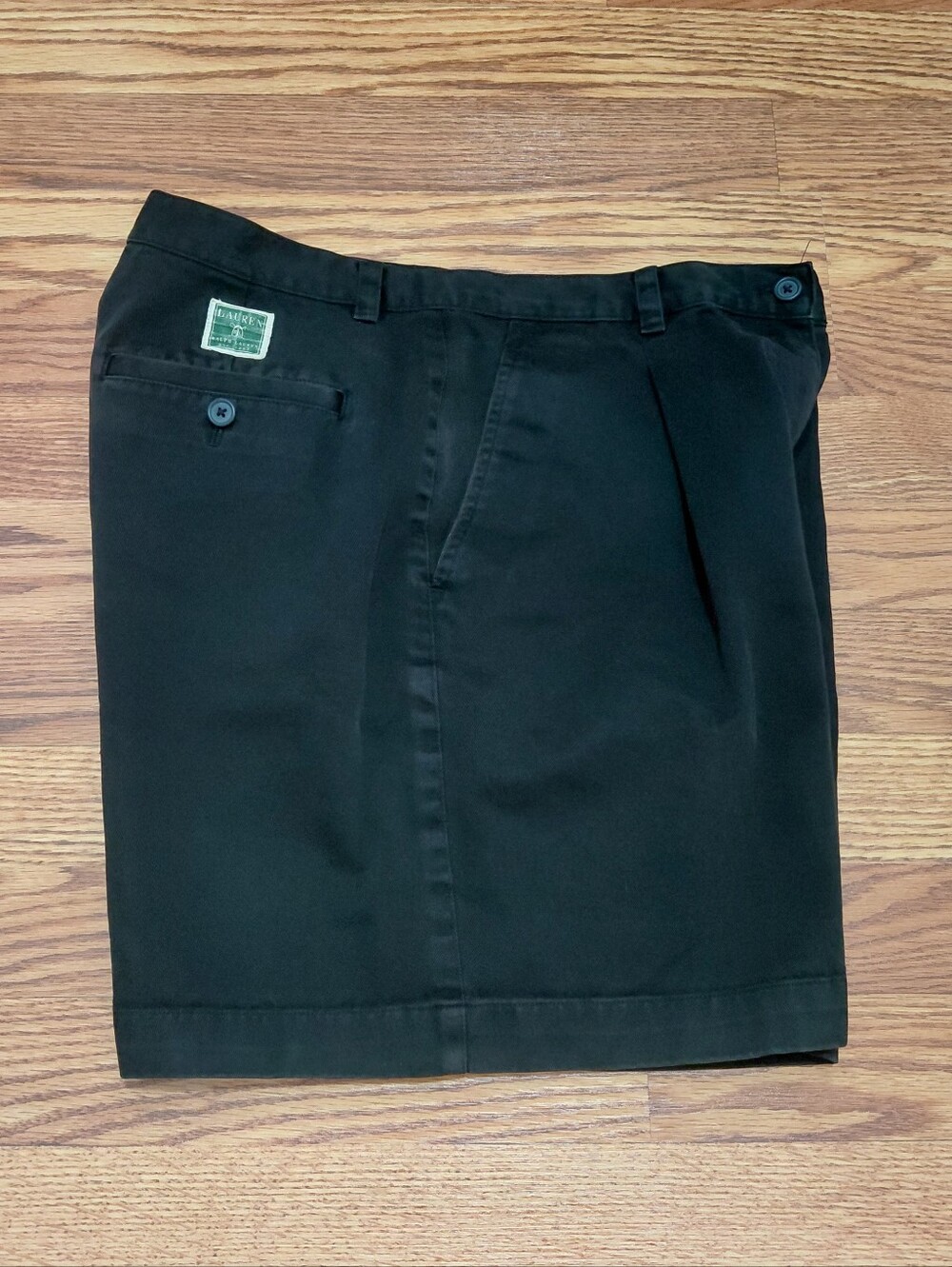 Lauren Ralph Lauren Classic Khaki Shorts Women Size 10 Black Chino Preppy Shorts